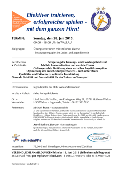 Effektiver trainieren, erfolgreicher spielen