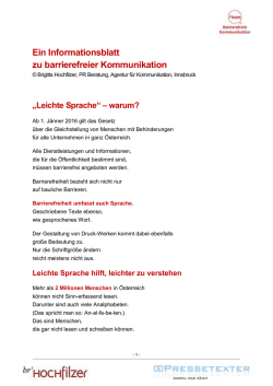 Infoblatt Leichter Lesen  - Barrierefreie Kommunikation » b`kom