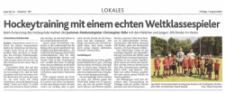 Hockeytraining mit einem echten Weltklassespieler