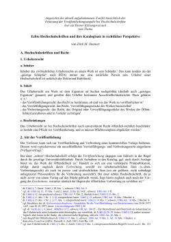 Echte Hochschulschriften und ihre Katalogisate in rechtlicher