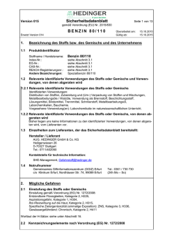 Sicherheitsdatenblatt BENZIN 80/110