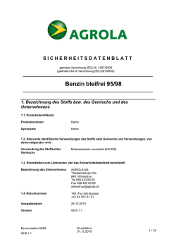 Sicherheitsdatenblatt Bleifrei 95 und 98