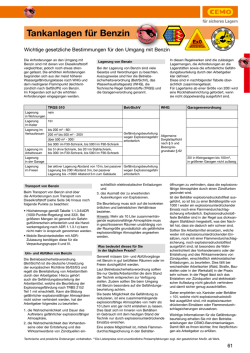 Gesetzliche Bestimmungen für den Umgang mit Benzin