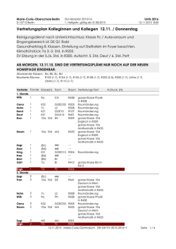 Vertretungsplan Kolleginnen und Kollegen 12.11. / Donnerstag