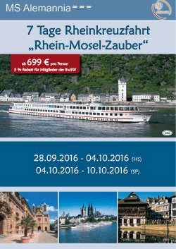 7 Tage Rheinkreuzfahrt „Rhein-Mosel-Zauber“