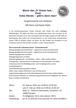 Graphomotorik zum Anfassen Mit Doris und Hauke Stehn