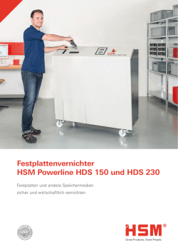 Festplattenvernichter HSM Powerline HDS 150 und HDS