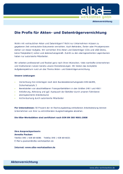 Infoblatt Aktenvernichtung - Elbe