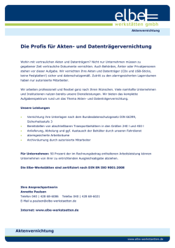 Infoblatt Aktenvernichtung - Elbe