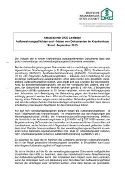 Aktualisierter DKG-Leitfaden Aufbewahrungspflichten und &ndash;fristen