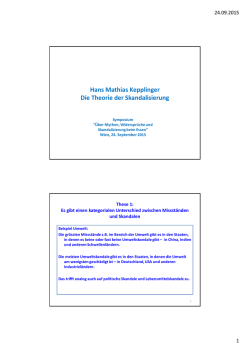 Hans Mathias Kepplinger Die Theorie der Skandalisierung