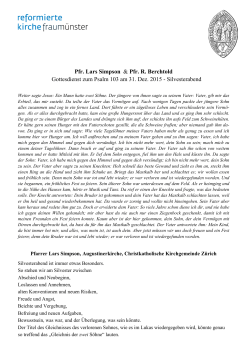 Doppelpredigt L. Simpson R. Berchtold - Luk 15