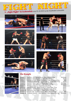 1. „Fight Night“ in Lichtenfels Die Kämpfe