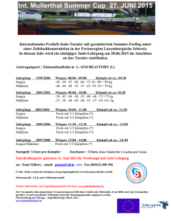 Int. Mullerthal Summer Cup 27. JUNI 2015
