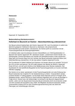 Hoferbad im Baurecht an Kanton - Absichtserklärung unterzeichnet