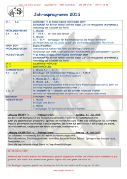 Jahresprogramm 2015