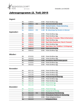 Jahresprogramm 2008 (August &ndash; Dezember)