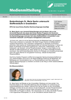 Bodenökologin Dr. Marie Spohn untersucht Stoffkreisläufe in