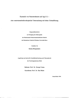 Dynamik von Nanostrukturen auf Ag( 111) - Ruhr