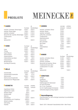 Preisliste - Mein Friseur