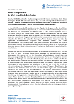 H&auml;nde richtig waschen- der Wert einer H&auml;ndedesinfektion