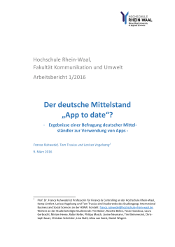 Der deutsche Mittelstand „App to date“? - Hochschule Rhein-Waal