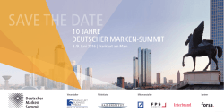 10. Deutscher Marken-Summit 2016, Save the Date