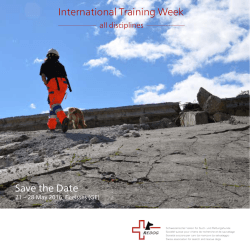 Save the Date International Training Week