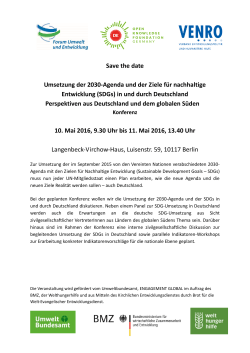Save the date - Forum Umwelt & Entwicklung