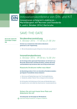 Einladung Innovationskonferenz DIN und KIT