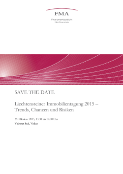 SAVE THE DATE Liechtensteiner Immobilientagung 2015 – Trends
