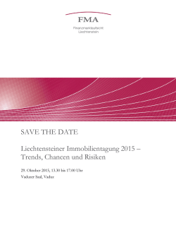 SAVE THE DATE Liechtensteiner Immobilientagung 2015 – Trends