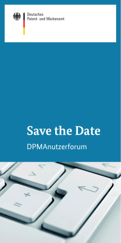 Save the Date – DPMAnutzerforum