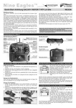 Quick-Start-Anleitung GALAXY VISITOR 7 RTF 2,4 GHz NE2536