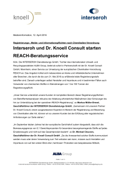 Interseroh und Dr. Knoell Consult starten REACH