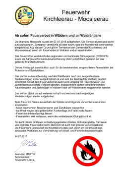 Feuerverbot - Feuerwehr Leerau