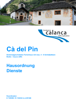 Hausordnung - Fondazione Calanca Delle Esploratrici