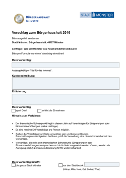Vorschlag zum Bürgerhaushalt 2016