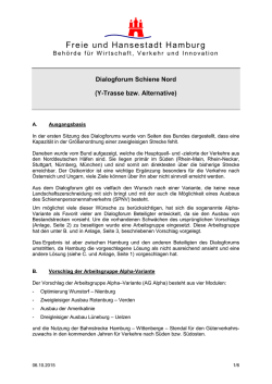 Hamburger Vorschlag - Dialogforum Schiene Nord