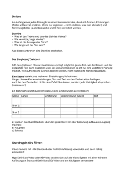 Grundregeln f&uuml;rs Filmen