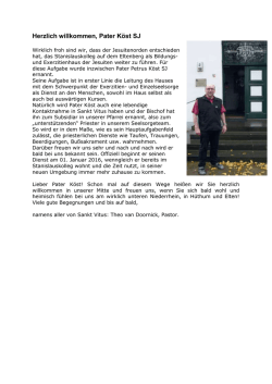 Herzlich willkommen, Pater K&ouml;st SJ