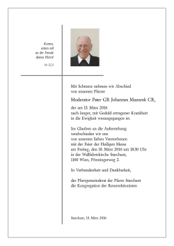 Moderator Pater GR Johannes Mazurek CR,