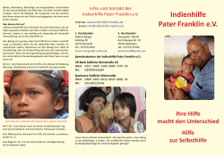 Indienhilfe Pater Franklin eV - bei der Indienhilfe Franklin