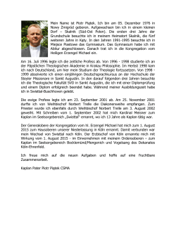 Pater Piotr Piatek 1.8.2015