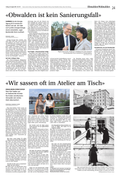 Neue Obwaldner Zeitung vom 28. August 2015