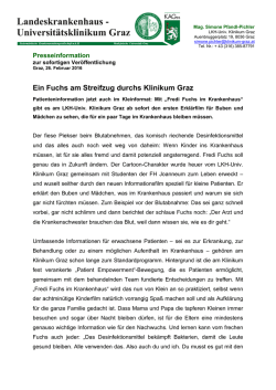 Ein Fuchs am Streifzug durchs Klinikum Graz