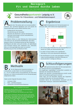 Herzsport Fit und Gesund durchs Leben Problemstellung Methodik