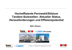Hocheffiziente Perowskit/Silizium Tandem-Solarzellen