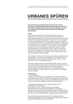 URBanEs sPüREn - Fakultät VI Planen Bauen Umwelt