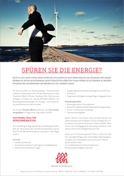 SPÜREN SIE DIE ENERGIE?